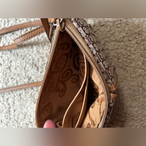 BRIGHTON convertible wristlet Wallet Card Organizer Canvas Heart Print Straps - Picture 5 of 15